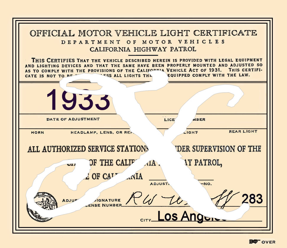 (image for) 1933 California Inspection sticker